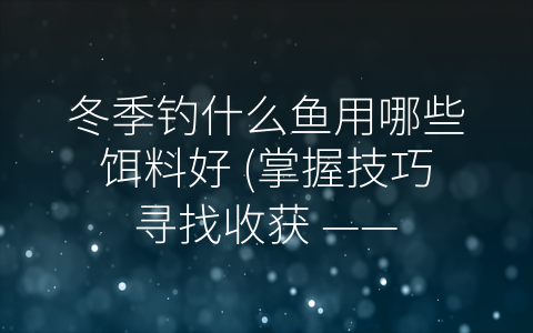 冬季钓什么鱼用哪些饵料好 (掌握技巧 寻找收获 —— 冬季钓鱼全攻略)