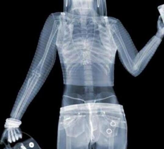 飞机场的安检门具体可以看到人体的什么部位