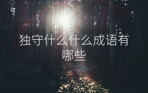 独守什么什么成语有哪些