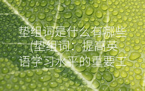 垫组词是什么有哪些 (垫组词：提高英语学习水平的重要工具)