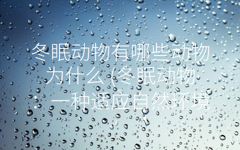冬眠动物有哪些动物为什么 (冬眠动物：一种适应自然环境的生存策略)