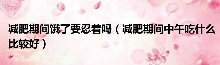 减肥期间饿了要忍着吗 减肥期间中午吃什么比较好