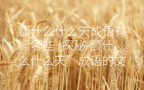 额什么什么天成语有哪些 (探秘-额什么什么天”成语的文化内涵)