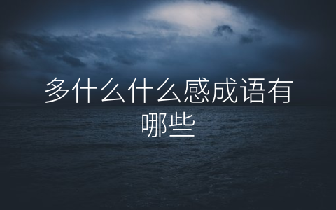 多什么什么感成语有哪些
