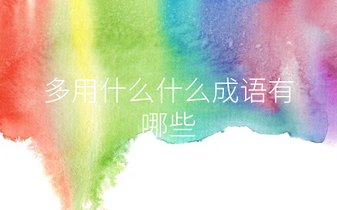 多用什么什么成语有哪些
