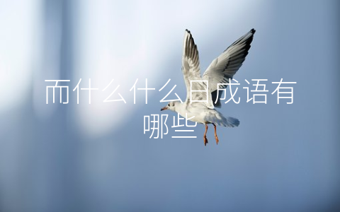 而什么什么日成语有哪些