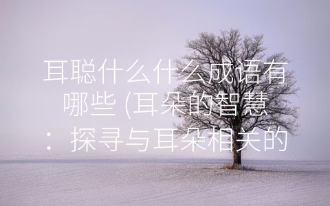 耳聪什么什么成语有哪些 (耳朵的智慧：探寻与耳朵相关的成语意义)