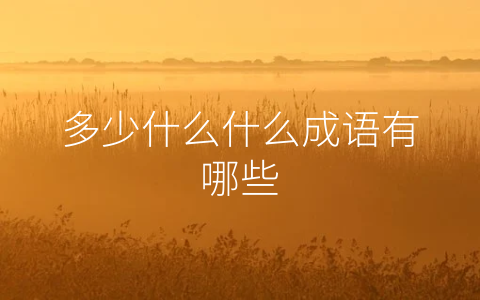 多少什么什么成语有哪些