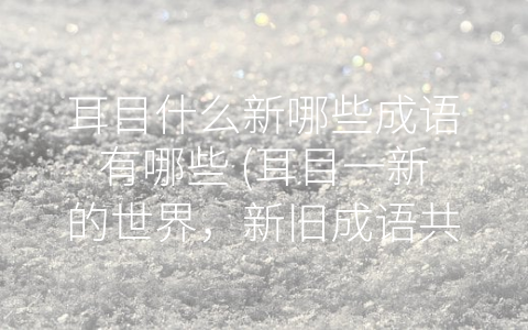 耳目什么新哪些成语有哪些 (耳目一新的世界，新旧成语共舞)