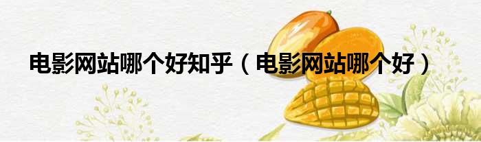 电影网站哪个好知乎 电影网站哪个好