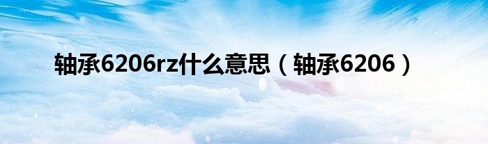 轴承6206rz什么意思 轴承6206
