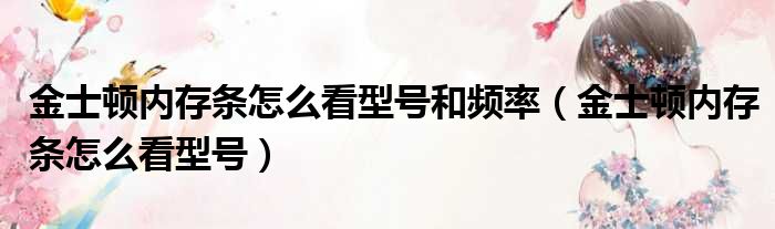 金士顿内存条怎么看型号和频率 金士顿内存条怎么看型号