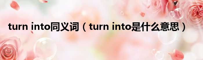 turn into同义词 turn into是什么意思