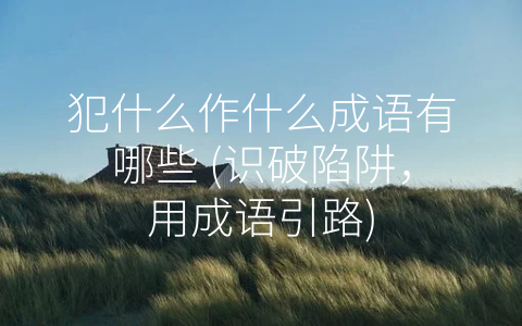 犯什么作什么成语有哪些 (识破陷阱，用成语引路)