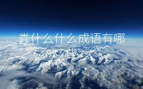 粪什么什么成语有哪些