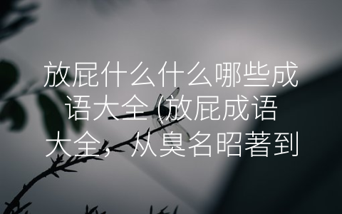 放屁什么什么哪些成语大全 (放屁成语大全，从臭名昭著到误人子弟谈汉语成语的多彩内涵)