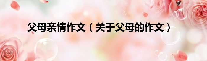 父母亲情作文 关于父母的作文