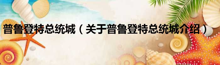 普鲁登特总统城 关于普鲁登特总统城介绍