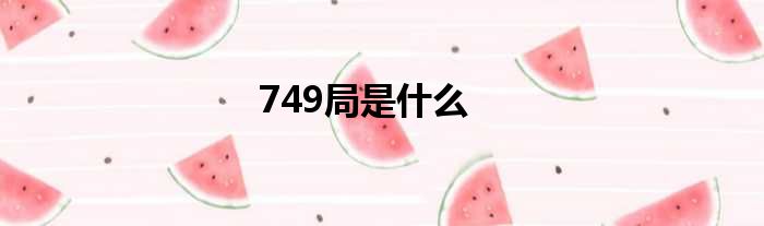 749局是什么