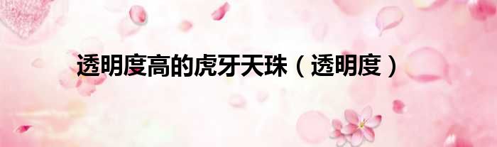 透明度高的虎牙天珠 透明度