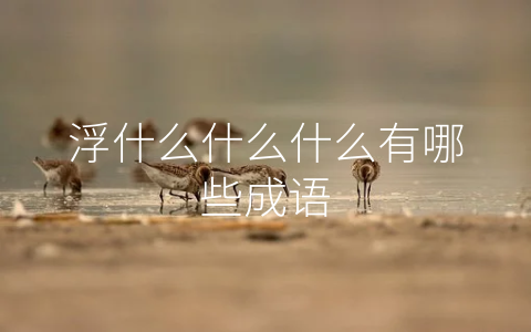 浮什么什么什么有哪些成语