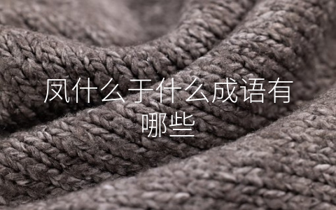 凤什么于什么成语有哪些