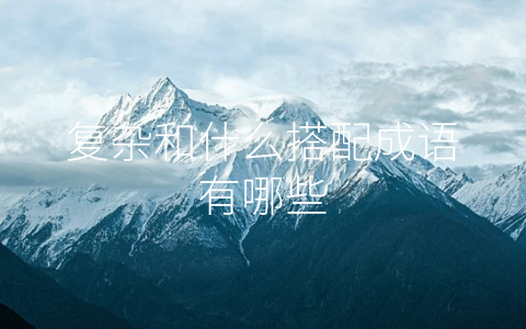 复杂和什么搭配成语有哪些