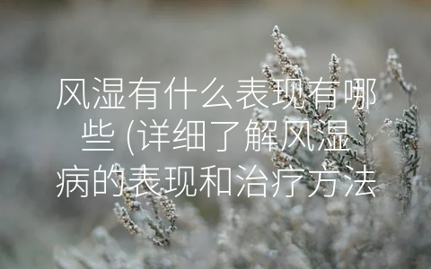 风湿有什么表现有哪些 (详细了解风湿病的表现和治疗方法，健康预防风湿病。)