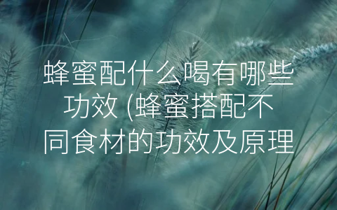 蜂蜜配什么喝有哪些功效 (蜂蜜搭配不同食材的功效及原理)