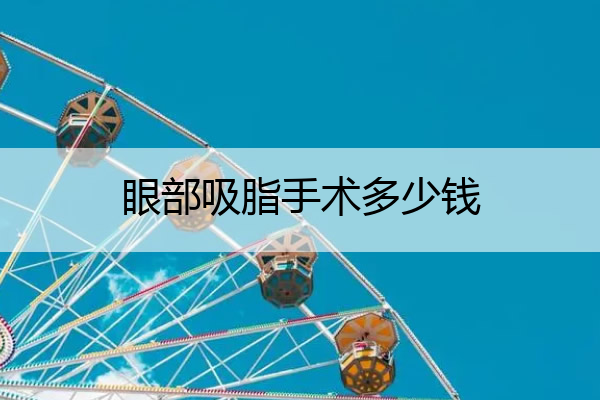 眼部吸脂手术多少钱 爱尔美医疗整形医院