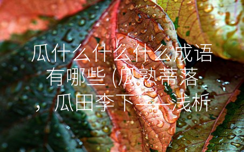 瓜什么什么什么成语有哪些 (瓜熟蒂落，瓜田李下——浅析瓜什么什么什么的成语)