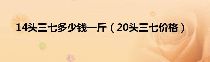 14头三七多少钱一斤 20头三七价格