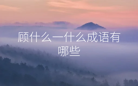 顾什么一什么成语有哪些