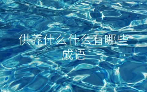 供养什么什么有哪些成语