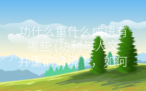 功什么重什么成语有哪些 (功利与人文并重的情境下，如何追求成就)