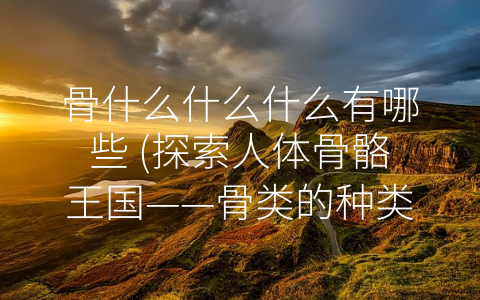 骨什么什么什么有哪些 (探索人体骨骼王国——骨类的种类与作用)