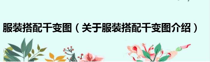 服装搭配千变图 关于服装搭配千变图介绍