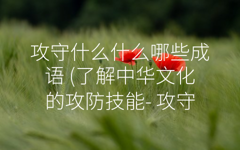 攻守什么什么哪些成语 (了解中华文化的攻防技能- 攻守什么什么哪些成语)