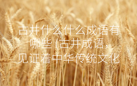 古井什么什么成语有哪些 (古井成语，见证着中华传统文化的深厚底蕴)