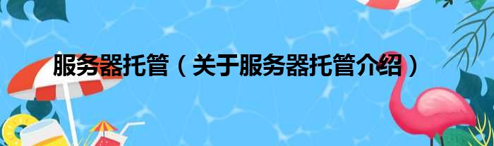 服务器托管 关于服务器托管介绍