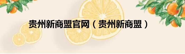 贵州新商盟官网 贵州新商盟