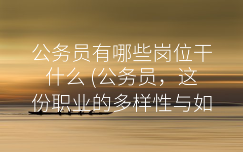 公务员有哪些岗位干什么 (公务员，这份职业的多样性与如何选择)