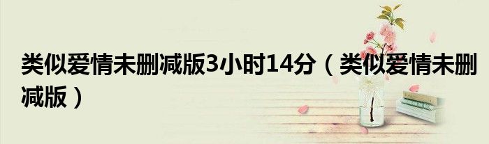 类似爱情未删减版3小时14分 类似爱情未删减版