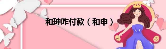 和珅咋付款 和申