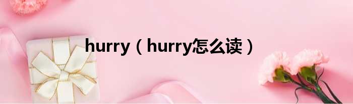 hurry hurry怎么读