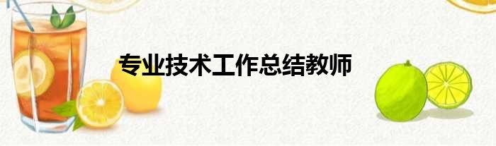 专业技术工作总结教师