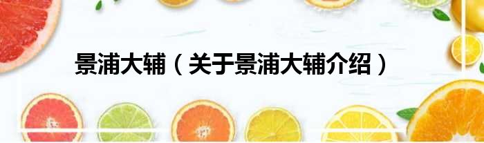 景浦大辅 关于景浦大辅介绍