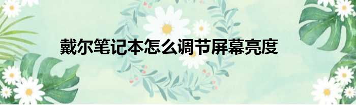 戴尔笔记本怎么调节屏幕亮度