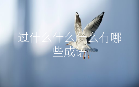 过什么什么什么有哪些成语