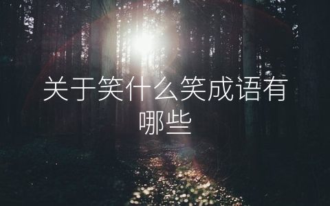 关于笑什么笑成语有哪些